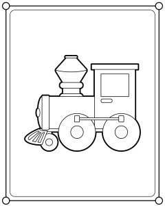 Раскраска игрушечный маленький поезд