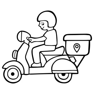 Раскраска скутер для доставки