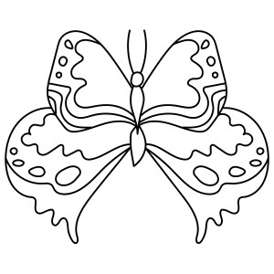 Раскраска бабочка с великолепными узорами на крыльях