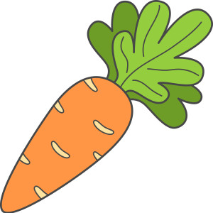 Раскрашенная картинка: питательная морковь