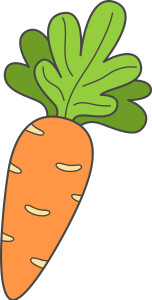 Раскрашенная картинка: оранжевая морковь