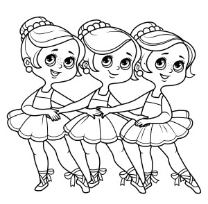 Раскраска куклы танцующих балерин