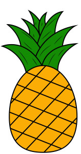 Раскрашенная картинка: сочный ананас тропический фрукт