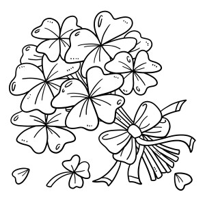 Раскраска букет цветов трилистника