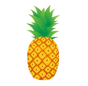 Раскрашенная картинка: желтый колючий ананас