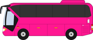 Раскрашенная картинка: городской пассажирский автобус вид сбоку