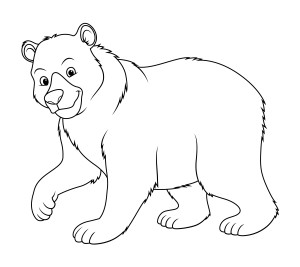 Раскраска бурый медведь из мультфильма