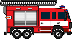 Раскрашенная картинка: пожарно-спасательный автомобиль