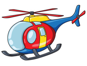 Раскрашенная картинка: детский вертолет «Шутник»