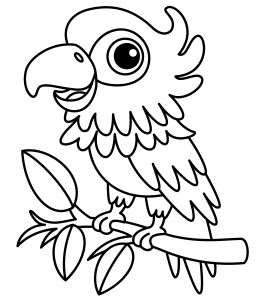 Раскраска сказочный попугай с большим клювом