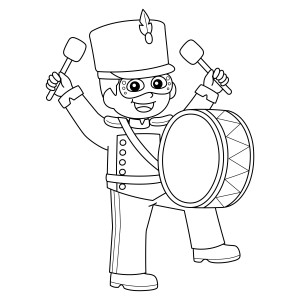 Раскраска игрушка солдатик с барабаном