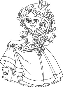 Раскраска цветочная принцесса