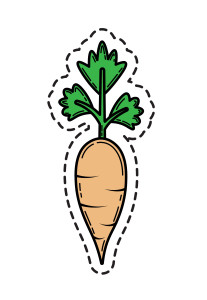 Раскрашенная картинка: хрустящая морковь
