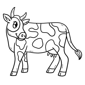 Раскраска пятнистая корова
