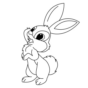 Раскраска милый кролик из мультфильма