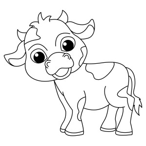 Раскраска корова теленок