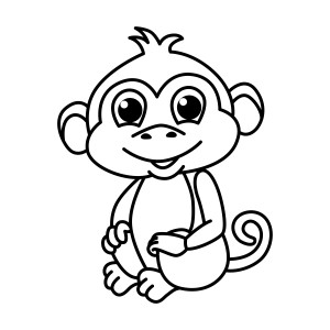 Раскраска причудливый малыш обезьяны