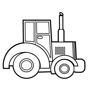 Раскраска мультяшный трактор с трубой