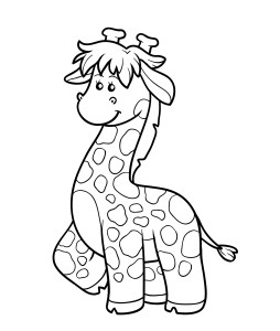 Раскраска причудливый жираф