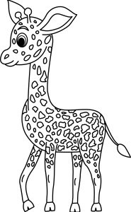 Раскраска милый жираф