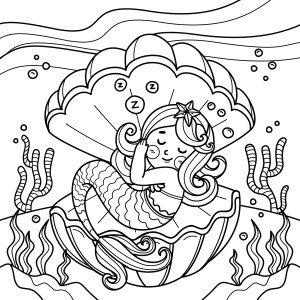 Раскраска русалка «Радость морских волн»