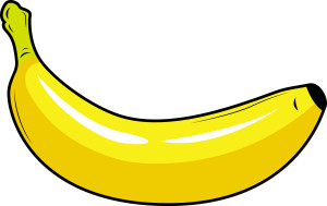 Раскрашенная картинка: сочный банан