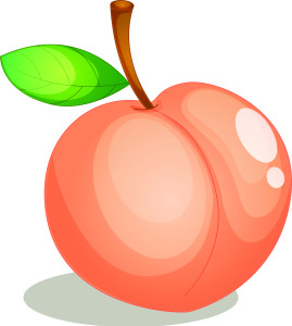 Раскрашенная картинка: летний мягкий персик