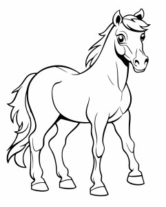Раскраска молодой конь