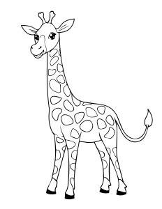 Раскраска высокий пятнистый жираф