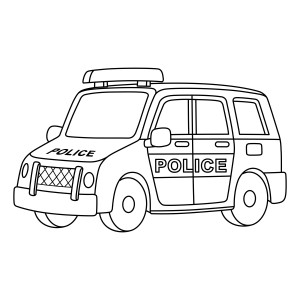 Раскраска полицейский фургон с мигалкой