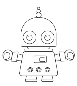 Раскраска детский робот андроид