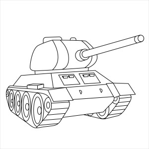 Раскраска советский танк