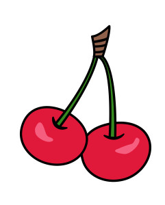 Раскрашенная картинка: ягоды вишни