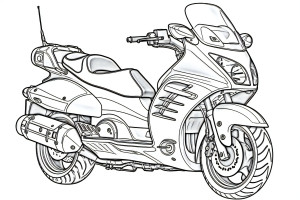 Раскраска мотоцикл с антенной «Мотопатруль»