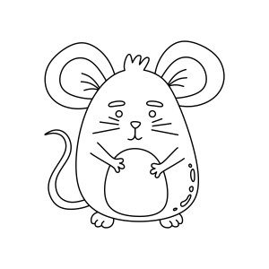 Раскраска толстая мышь