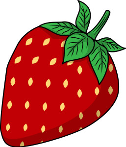Раскрашенная картинка: большая ягодка клубники