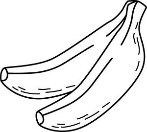 Раскраска мягкие спелые бананы