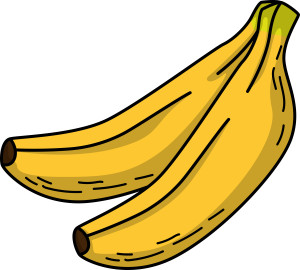 Раскрашенная картинка: мягкие спелые бананы