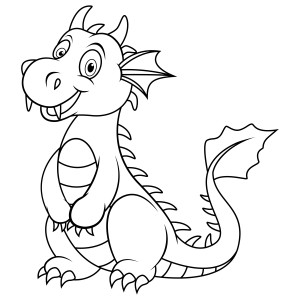 Раскраска добрый маленький дракон из мультфильма