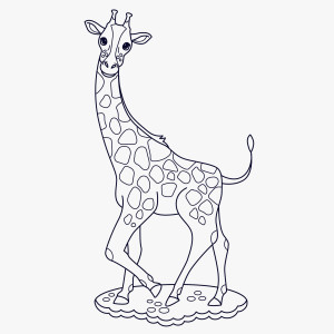 Раскраска очаровательный жираф в профиль