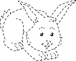 Раскраска кролик по точкам