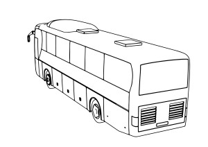 Раскраска экскурсионный автобус вид сзади