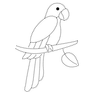 Раскраска попугай по точкам