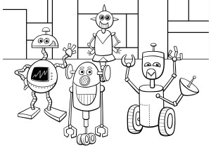 Раскраска роботы умные помощники