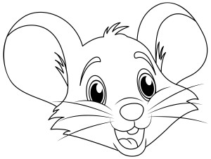 Раскраска голова мышки