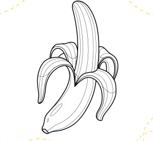 Раскраска очищенный банан