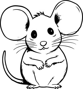 Раскраска милая мышка малышка