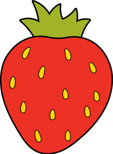 Раскрашенная картинка: садовая ягода клубника