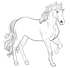 Раскраска скаковая лошадь