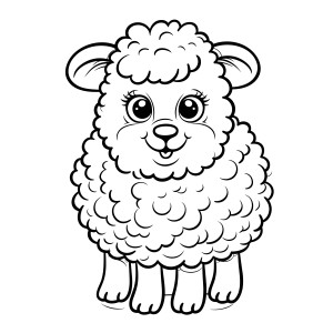 Раскраска красивая овечка
